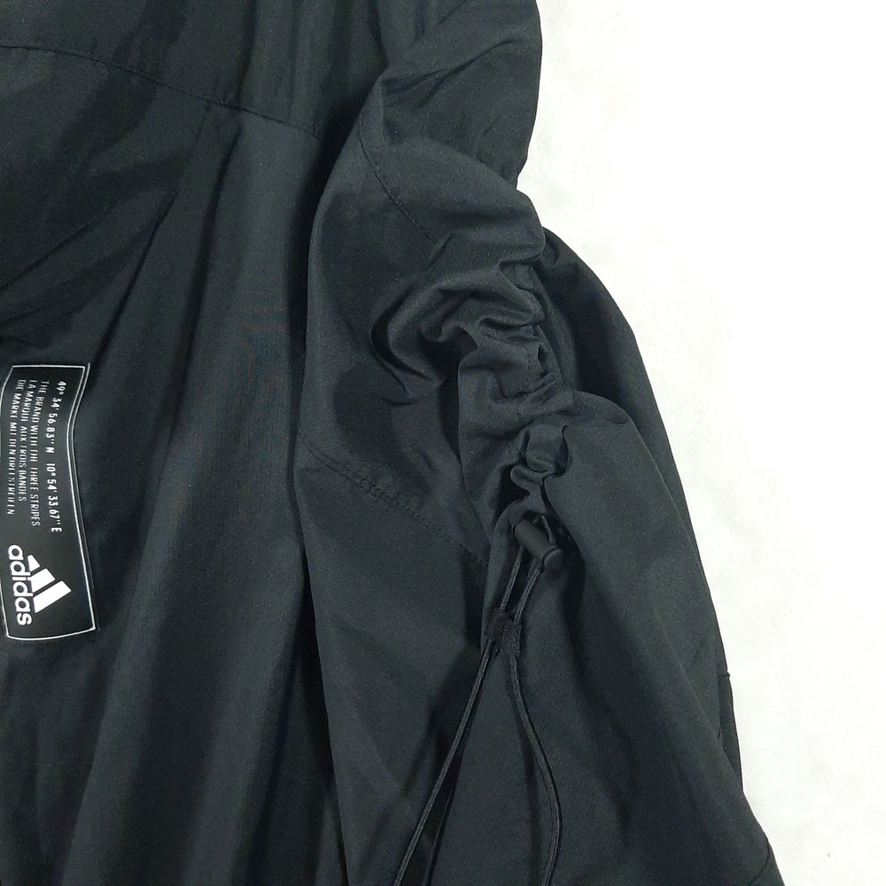 Adidas Primeblue Windbreaker Mens 4XL Black Full Zip Mesh Back Ruched Sleeves - Picture 3 of 16